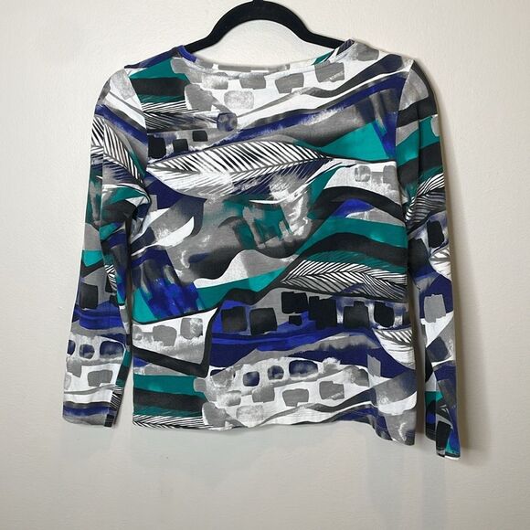 Chico's Printed Long Sleeve T-Shirt Size Small - Picture 6 of 7